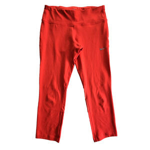 Nike Dri Fit Running Pants Womens S Red Athletic Leggings Casual Athleisure Yoga